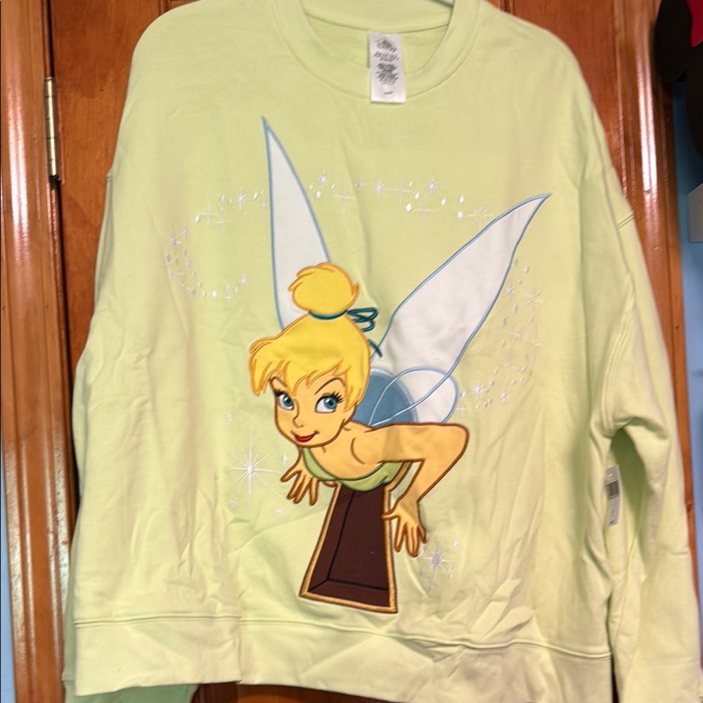 Disney Green Tinker Bell Sweatshirt Hoodie Spirit Jersey